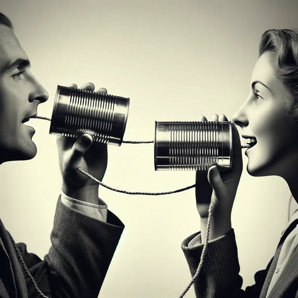 talking through a tin can
