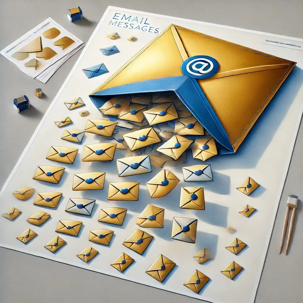 Image of big envelope with little ones around it